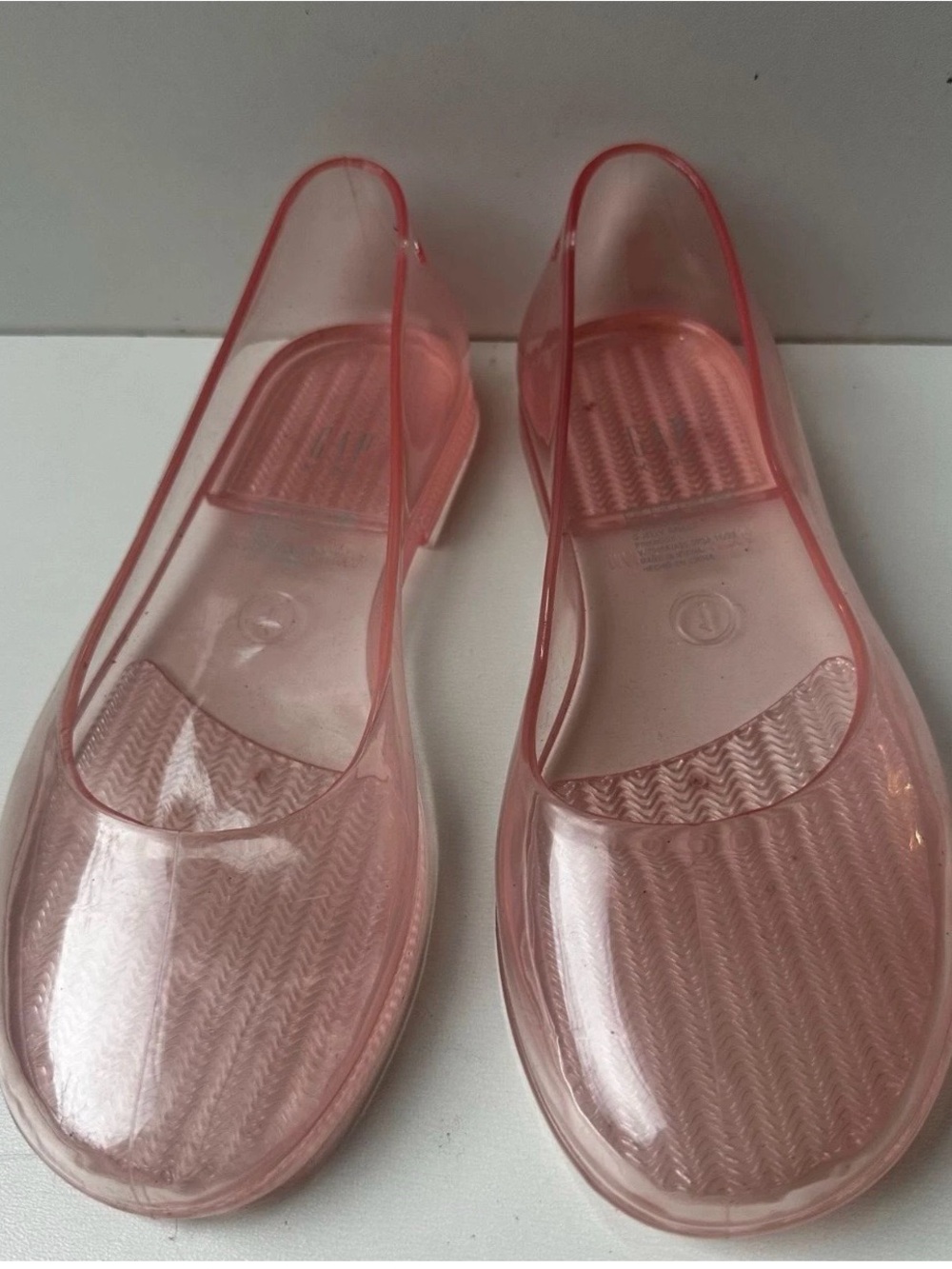 Gap Pink Jelly Ballet Flats Transparent Shoes Women's Size 1